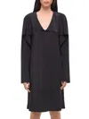 Helmut Lang Silk Shift Dress With Scarf In Black
