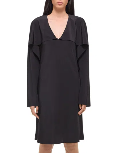 Helmut Lang Women's Draped Scarf Silk Dress In Black