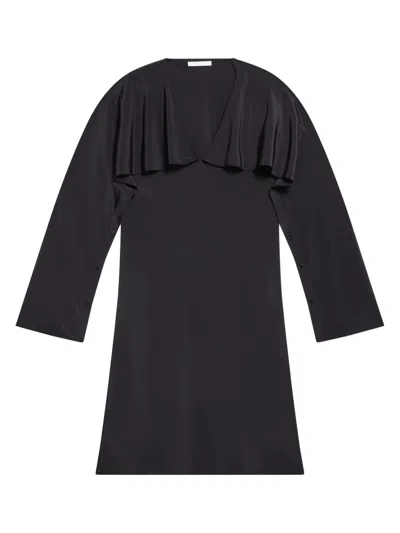 Helmut Lang Women's Draped Scarf Silk Dress In Black