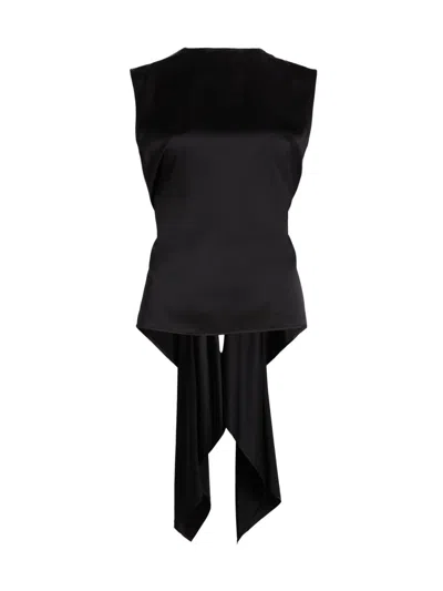 Helmut Lang Women's Draped Silk Charmeuse Scarf Top In Blue