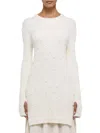Helmut Lang Embellished Sweater Dress In Ivory In White