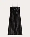 Helmut Lang Sleeveless Faux Pony Midi Dress In Black