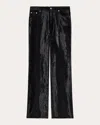 Helmut Lang Women's Faux Pony Hide Straight-leg Pants In Black