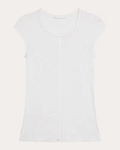 Helmut Lang Slim Fit Sheer Cap Sleeve T-shirt In White