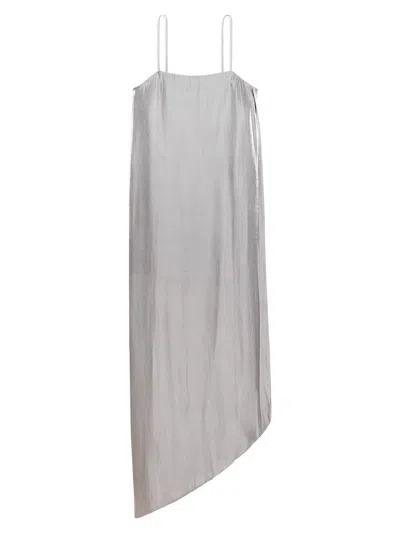 Helmut Lang Women's Fluid Asymmetric Maxi Slipdress In Gray