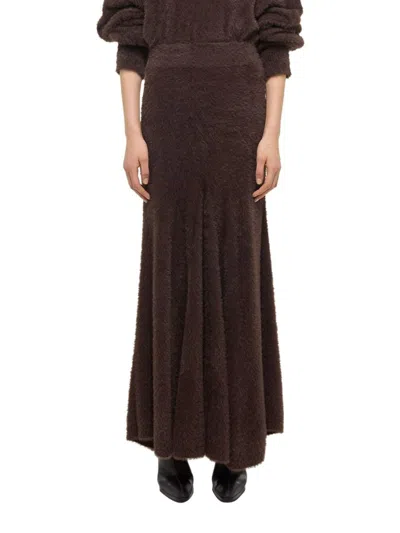Helmut Lang Women's Grunge Eyelash Maxi Skirt In Brown