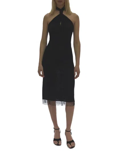 Helmut Lang Women's Halter Mesh Dress In Black