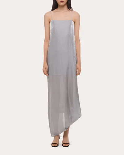Helmut Lang Women's Iridescent Bubble Slip Dress In Gray