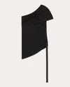 Helmut Lang Wind Convertible Asymmetric Cutout Jersey Top In Black
