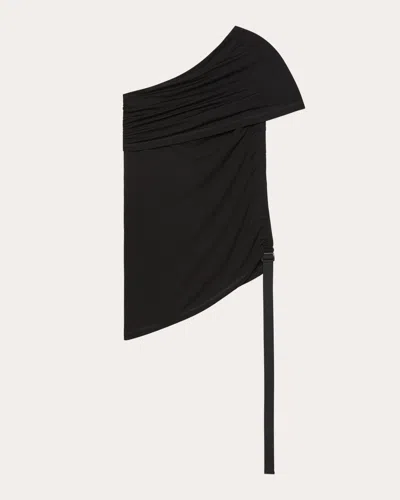 Helmut Lang Women's Jersey Asymmetric Protection Top In Black