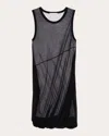 Helmut Lang Sheer-overlay Cotton Minidress In Black