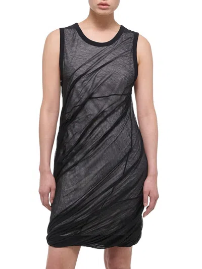 HELMUT LANG WOMEN'S JERSEY BUBBLE-HEM MINI DRESS