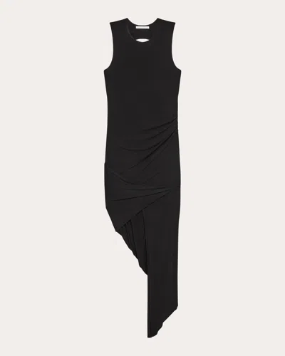 Helmut Lang Women's Jersey Twisted Drape Sleeveless Dress In Black