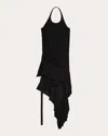 Helmut Lang Womens Black Wind Halter Asymmetric Jersey Mini Dress In Black