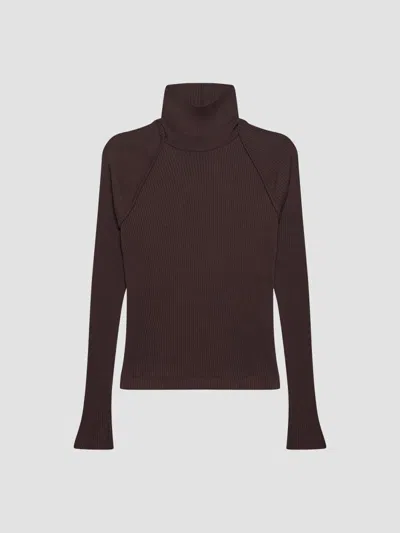 Helmut Lang Women's Layered Ribbed Sweater In Truffle