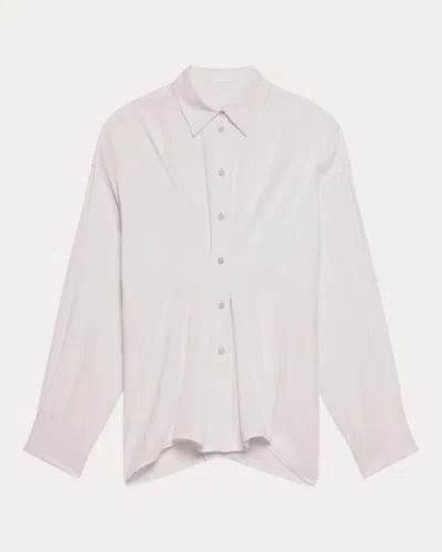 Helmut Lang Women's Lightweight Twill Cinched Shirt In White