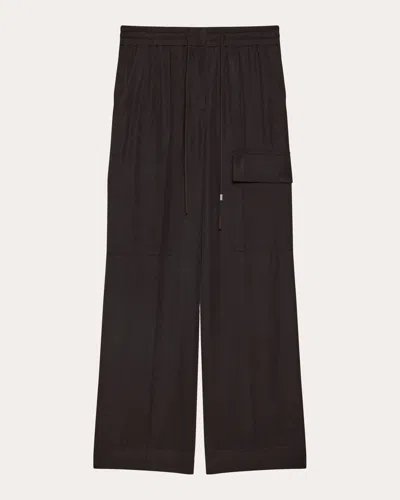 Helmut Lang Women's Lightweight Twill Drawstring Cargo Pants In Black