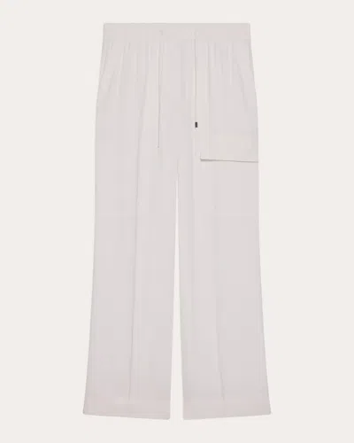 Helmut Lang Women's Lightweight Twill Drawstring Cargo Pants In White