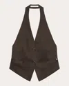 Helmut Lang Women's Linen Blend Halterneck Vest Top