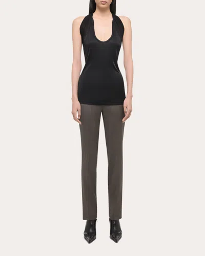 Helmut Lang Liquid Jersey Halter Top In Black