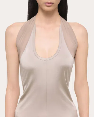 Helmut Lang Women's Liquid Dancer Halter Top In Dune