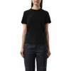 Helmut Lang Logo Embroidered Crew Neck Short Sleeve Top In Black