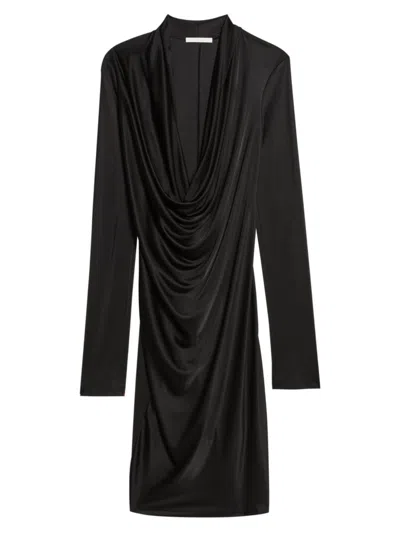 Helmut Lang Women's Long-sleeve Cowlneck Minidress In Black