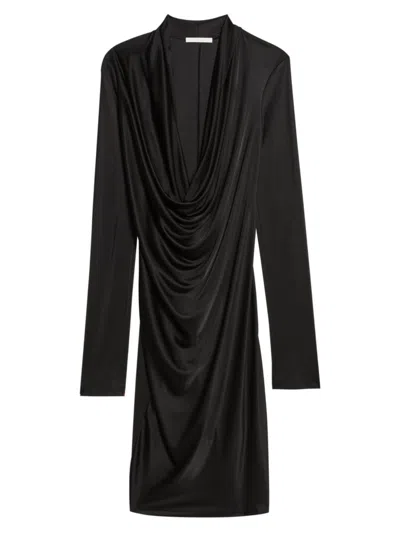 Helmut Lang Liquid Jersey Cowl-neck Dress In Black