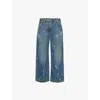 Helmut Lang Cropped Wide Leg In Mid Indigo