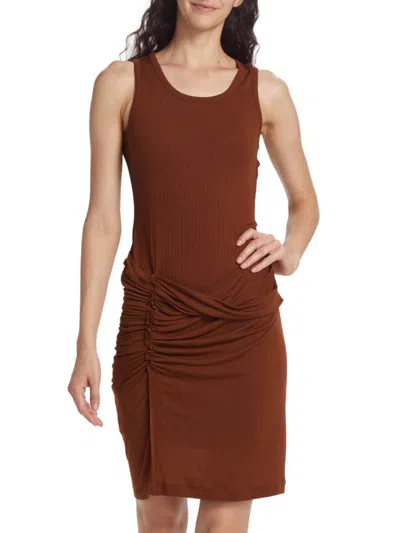 Helmut Lang Women's Mix Media Draped Minidress In Paprika