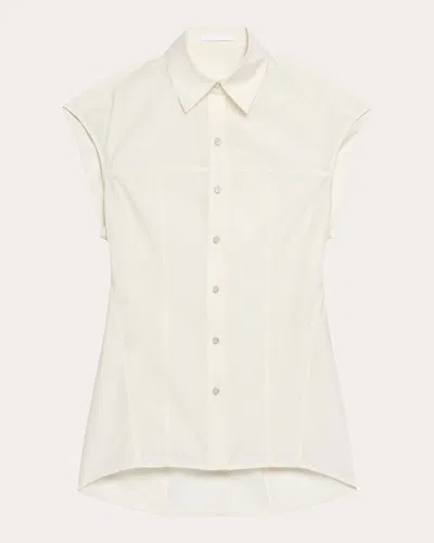 Helmut Lang Women's Organic Cotton Sleeveless Work Shirt In White
