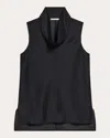 Helmut Lang Organza Cowl-neck Shell Top In Black