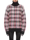 Helmut Lang Women's Plaid Turtleneck Sweater In Multi
