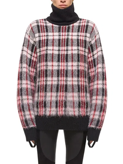 Helmut Lang Women's Plaid Turtleneck Sweater In Multi