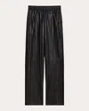 Helmut Lang Pull-on Pleated Leather Car Trousers In Black