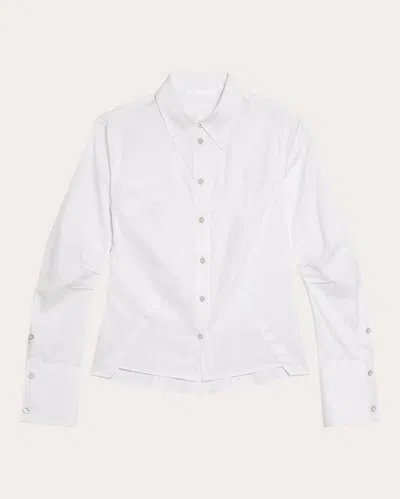 Helmut Lang Women's Poplin Bustier Button-up Shirt In White