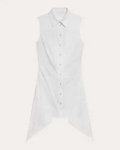 Helmut Lang Women's Poplin Bustier Handkerchief Shirt Dress In White