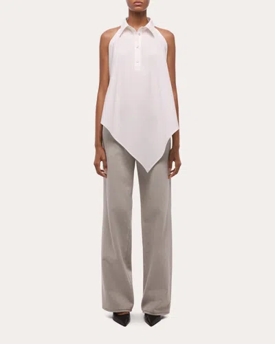 Helmut Lang Sleeveless Cotton Shirt In White