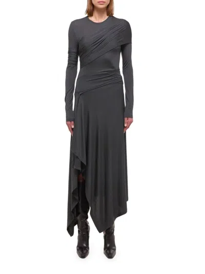 Helmut Lang Women's Protection Draped Midi-dress In Black