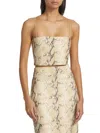 Helmut Lang Women's Python Snake-embossed Leather Crop Top In Beige
