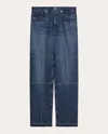 Helmut Lang Women's Frayed-hem Straight-leg Carpenter Jeans In Blue