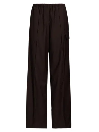 Helmut Lang Women's Relaxed-fit Wool Cargo Trousers In Purple