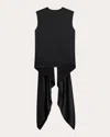 Helmut Lang Sleeveless Draped Silk Scarf Top In Black