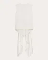 Helmut Lang Sleeveless Draped Silk Scarf Top In White