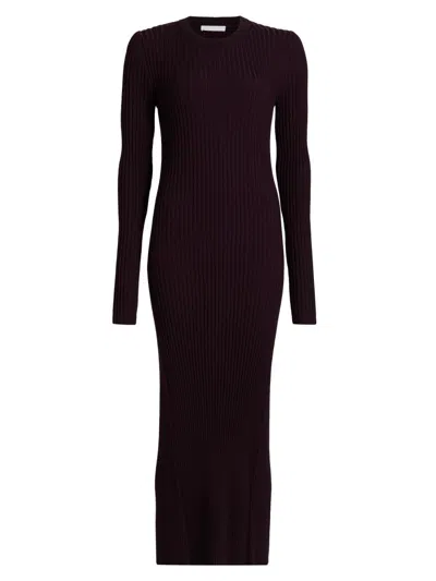 Helmut Lang Women's Ribbed Back Cut-out Maxi Dress In Purple