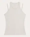 Helmut Lang Women's Ribbed Cotton Strappy Racerback Tank Top In Multi