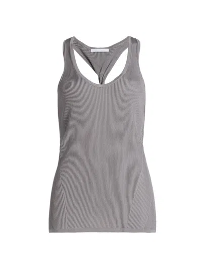 Helmut Lang Women's Rib-knit Twist-back Tank In Gray