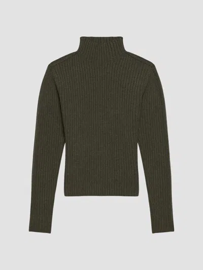 Helmut Lang Women's Rib-knit Wool Sweater In Thyme