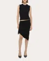 Helmut Lang Draped Jersey Skirt With Adjustable Side Strap In Black