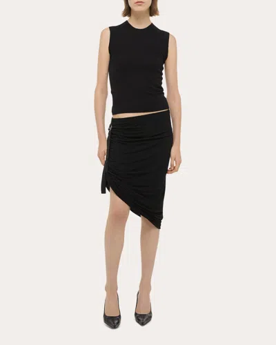 HELMUT LANG WOMEN'S RUCHED JERSEY WIND SKIRT